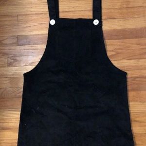 Black corduroy overall dress